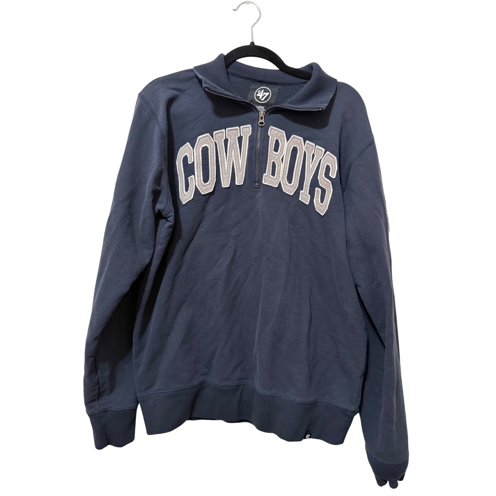 47 Brand Dallas Cowboys Quarter Zip Pullover Sweatshirt Mens Large